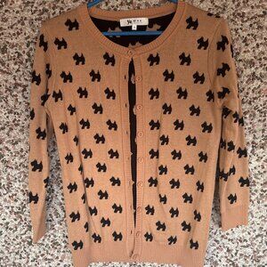 Ye Mak Scottie Dog Print Button-Up Cardigan - Size M